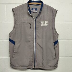 Indianapolis Colts Vest Mens MEDIUM Gray NFL Football Reebok Authentic Sideline